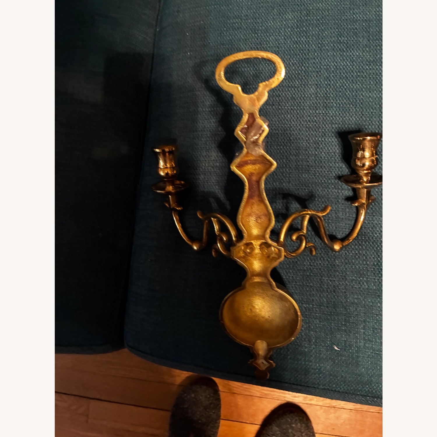 Gold Solid Brass Wall Candle Holders - image-4