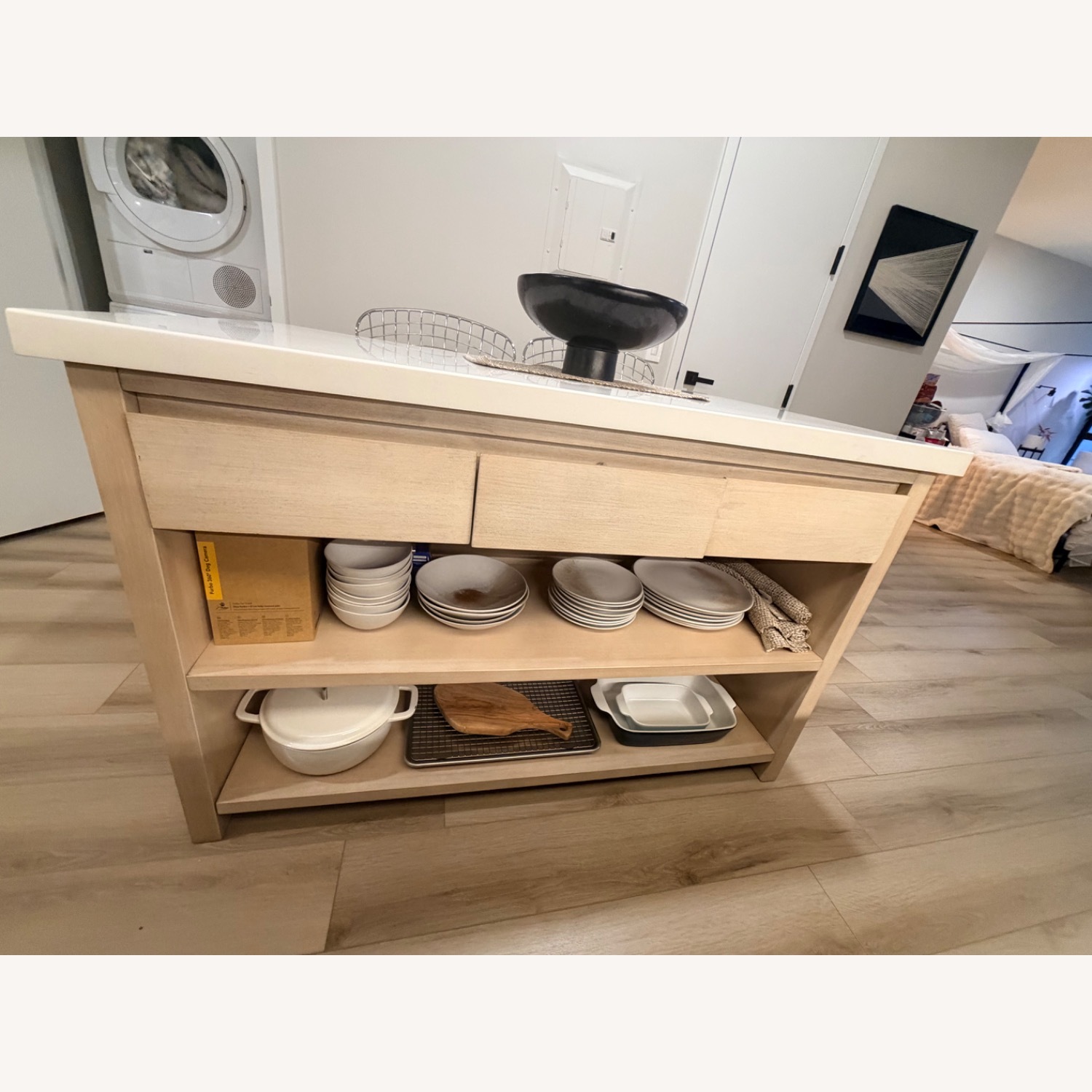 Pottery Barn Cayman Natural Kitchen Island - image-2