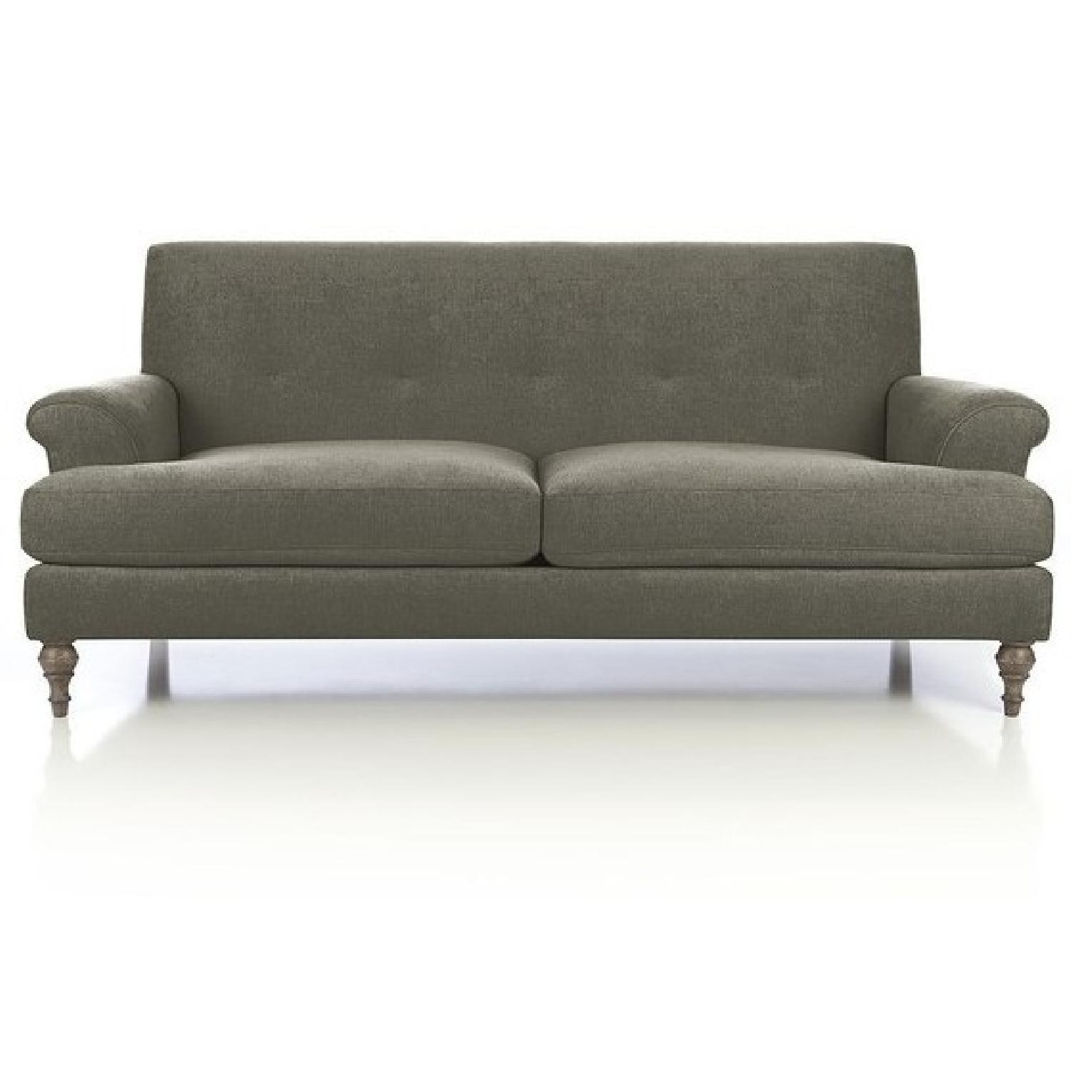 Crate & Barrel Light Gray Loveseat - image-4