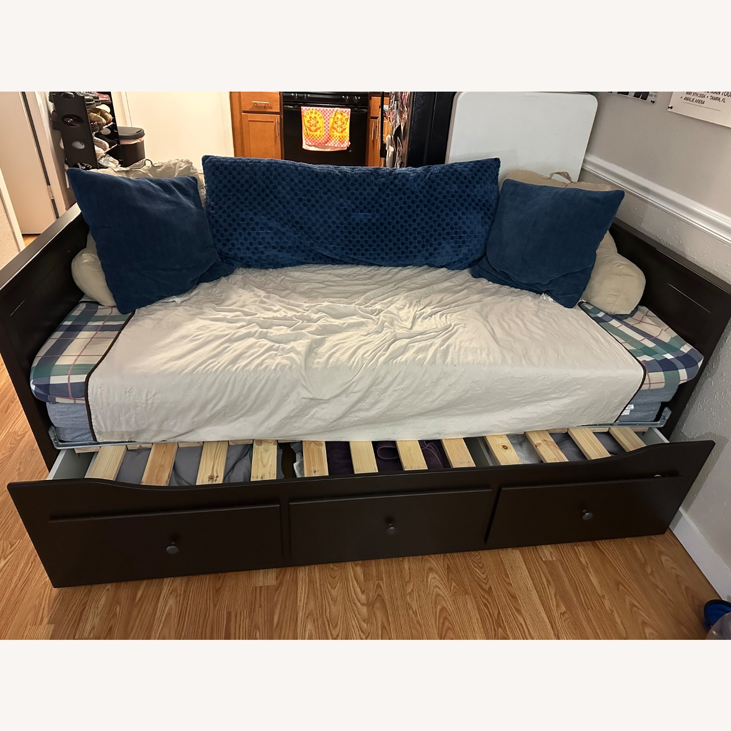 IKEA Hemnes Dark Brown Wood Sleeper Sofa - image-1