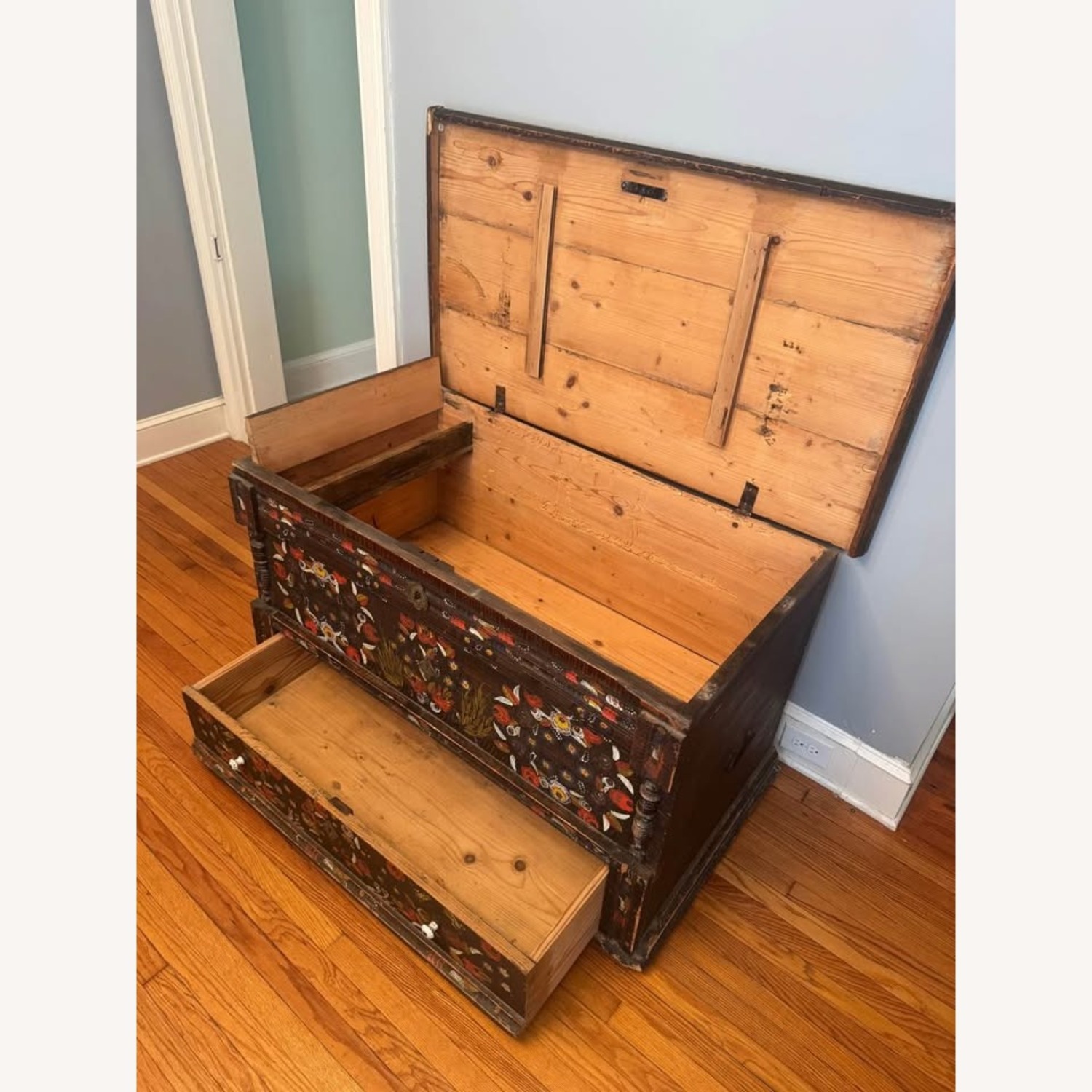 Antique Hungarian Wedding Chest - image-1