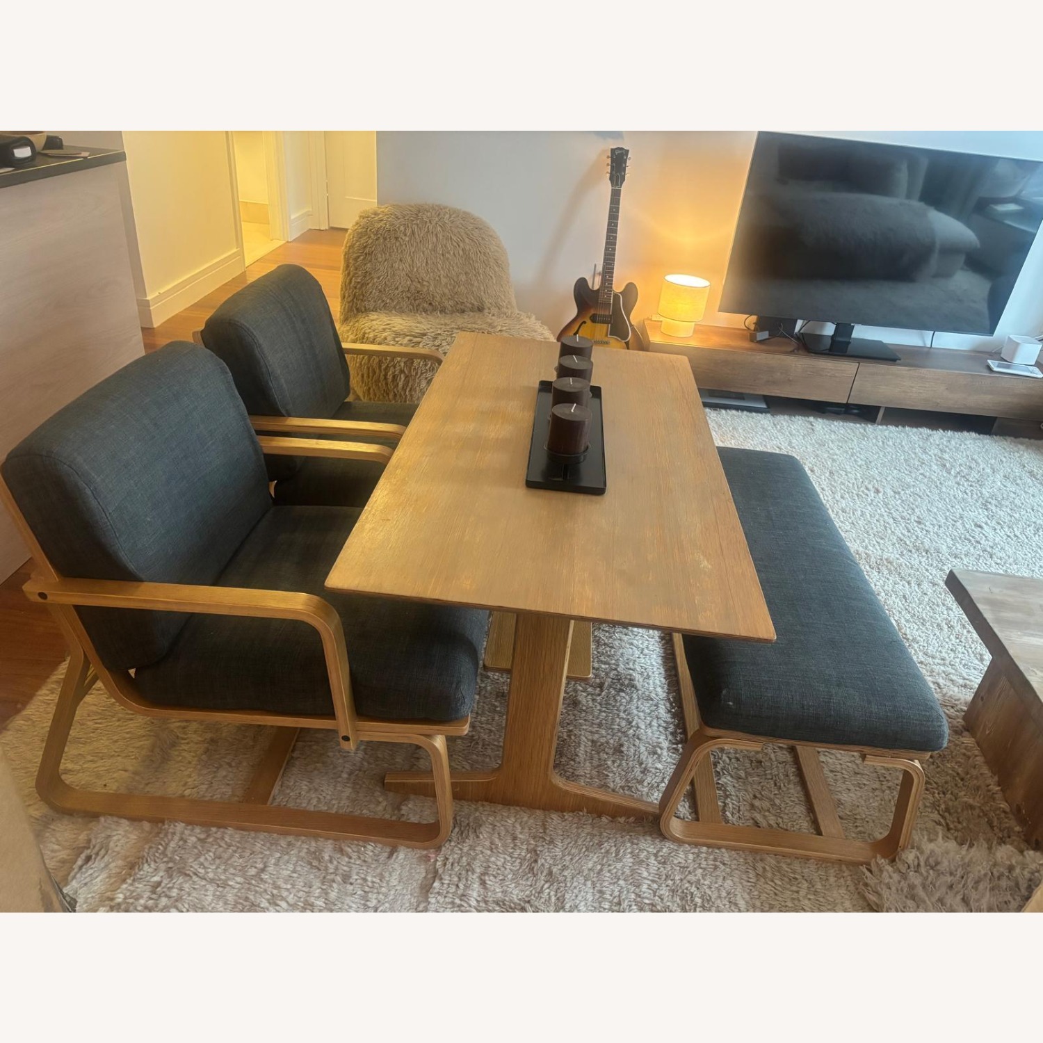 Muji Wood Dining Chairs and Bench - image-1