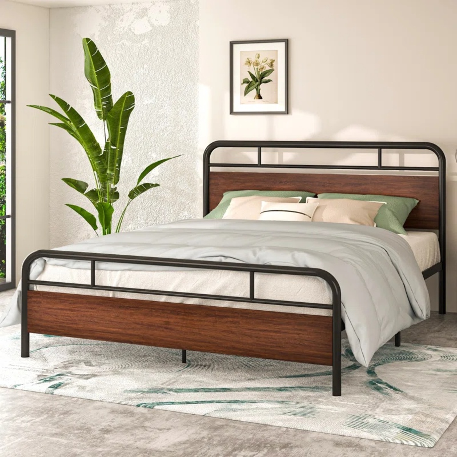 Wayfair Dark Brown Metal Queen Bed - image-6