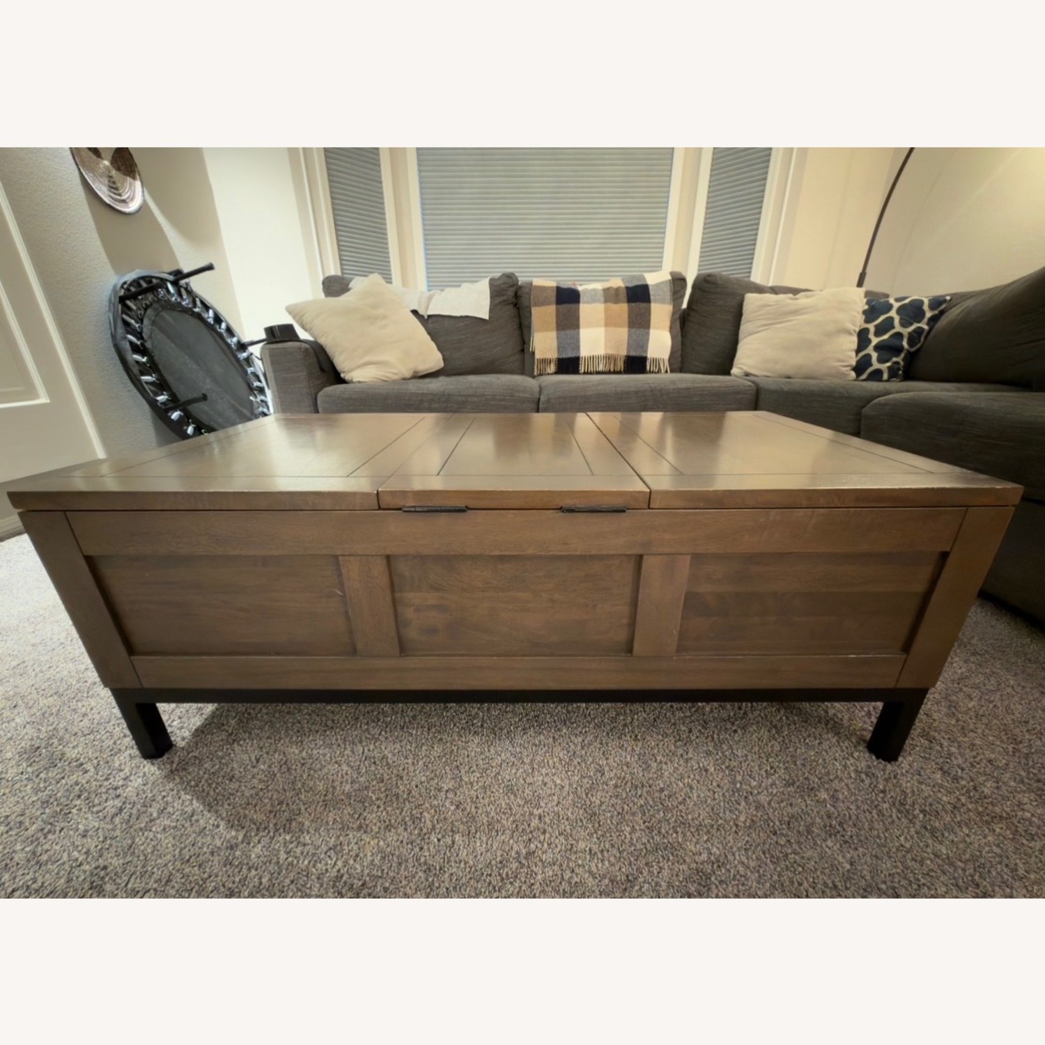 Crate & Barrel Tucker Brown Coffee Table - image-2