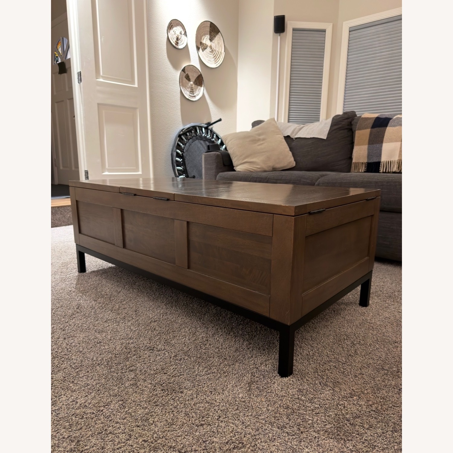 Crate & Barrel Tucker Brown Coffee Table - image-3