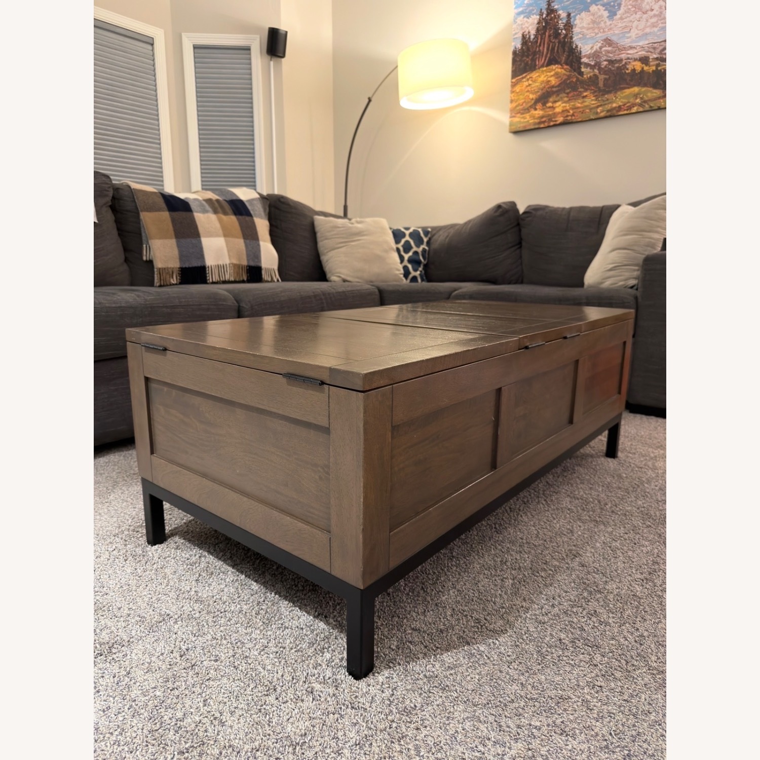 Crate & Barrel Tucker Brown Coffee Table - image-1