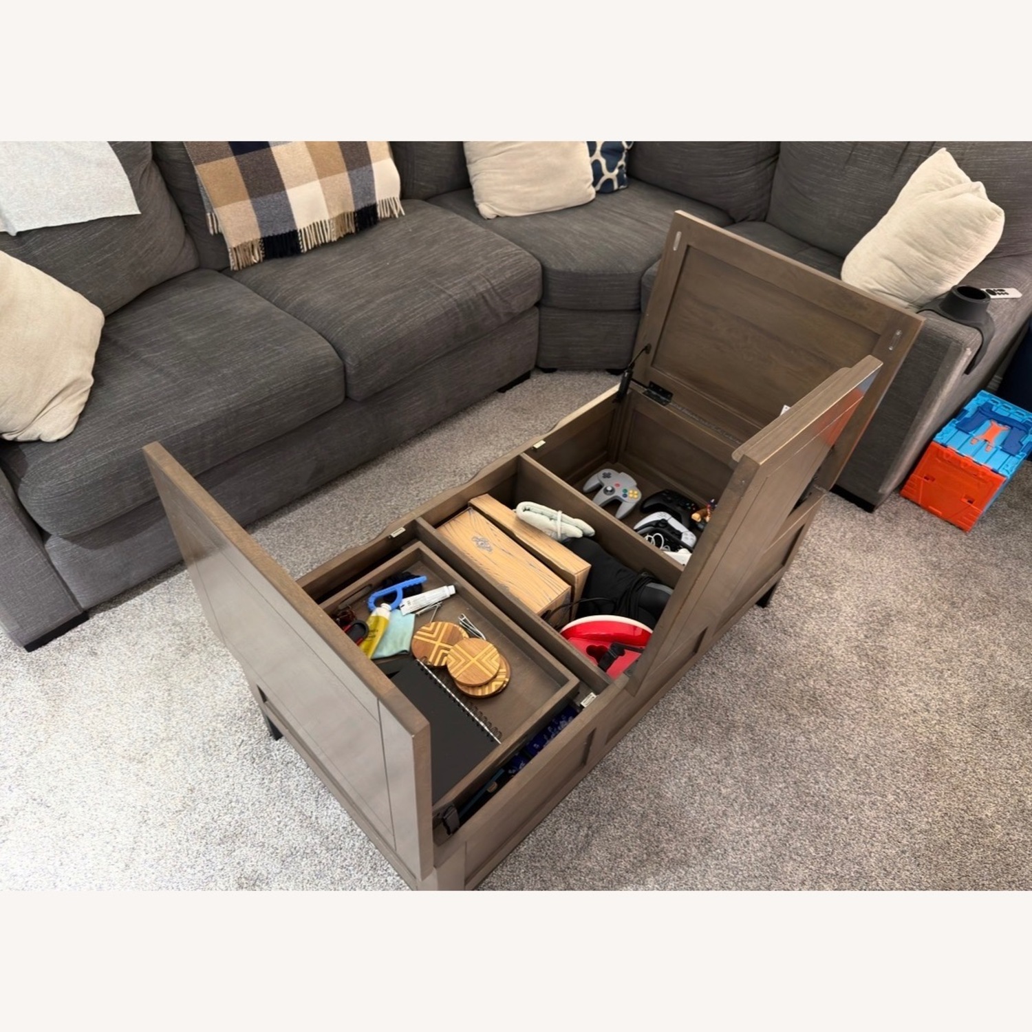 Crate & Barrel Tucker Brown Coffee Table - image-5