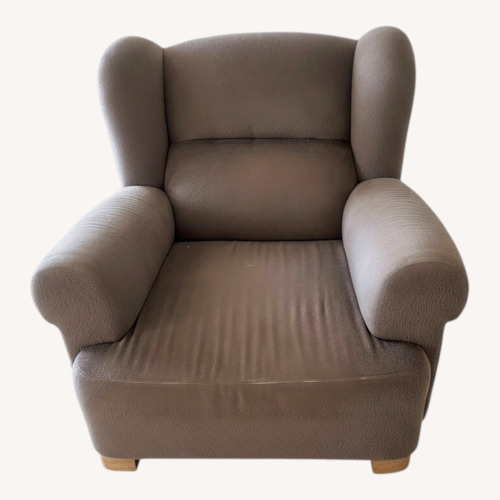 Used Dark Brown Suede Armchair for sale on AptDeco