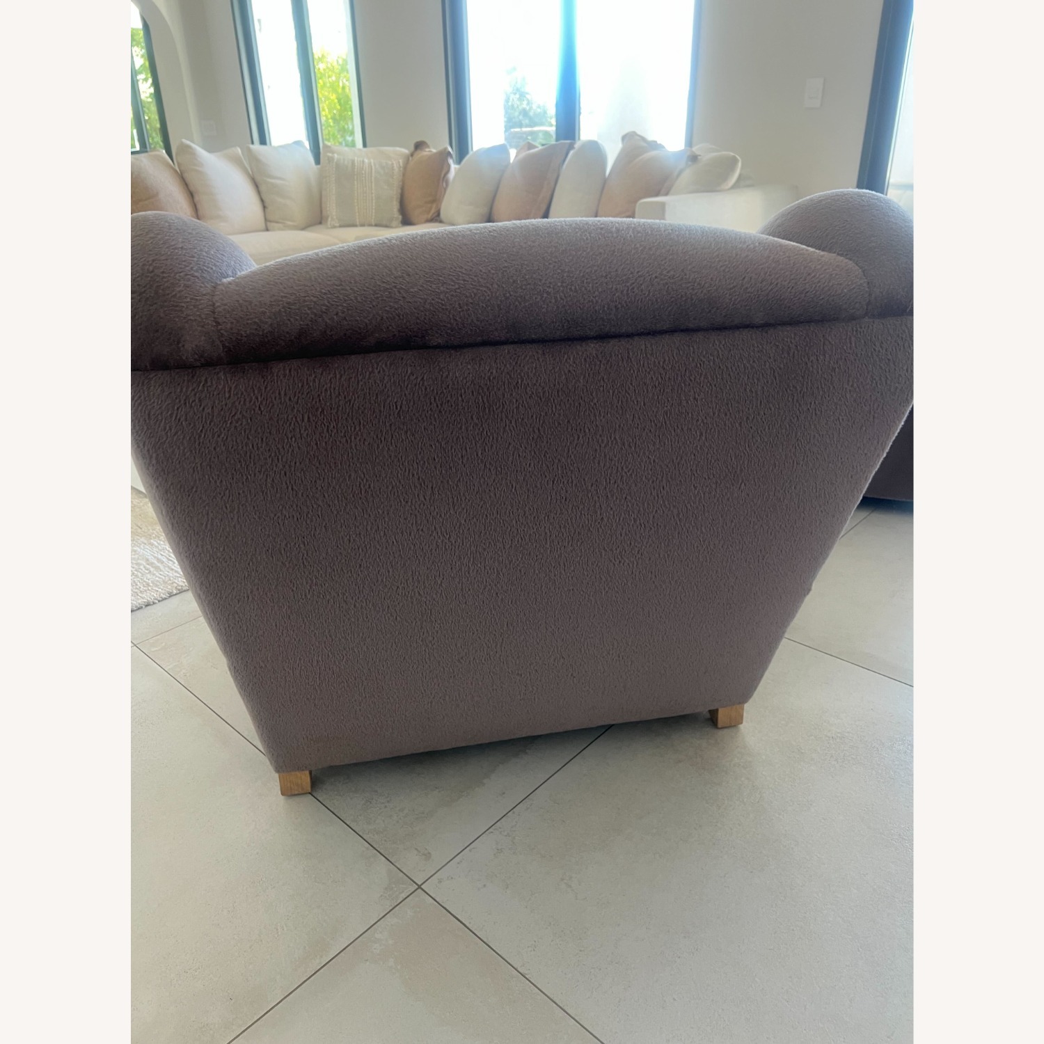 Dark Brown Suede Armchair - image-3