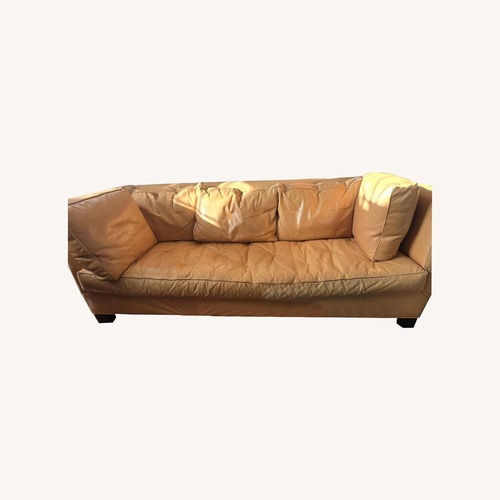 Used Light Brown Leather 3+ Seater Sofa for sale on AptDeco