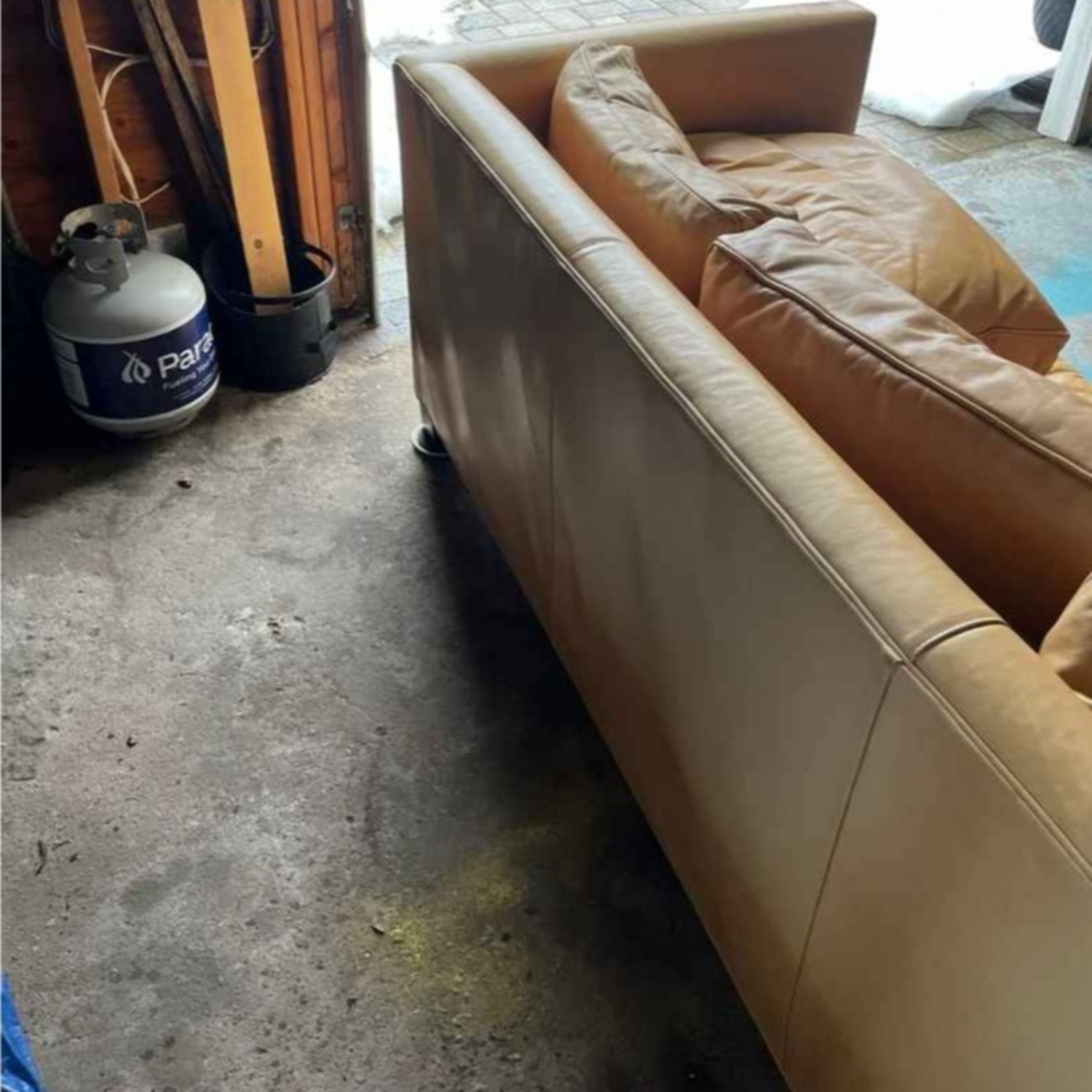 Light Brown Leather 3+ Seater Sofa - image-13