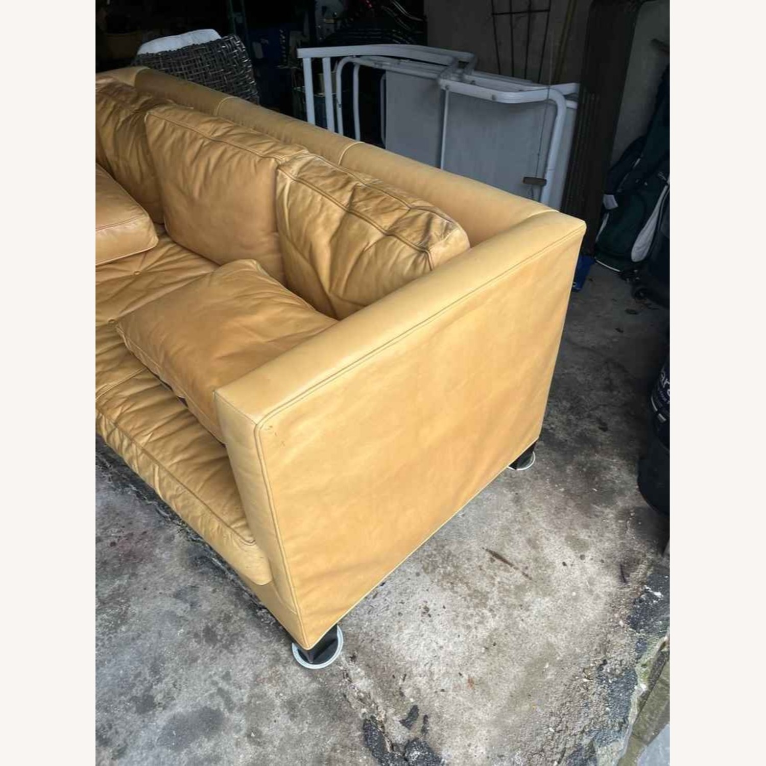 Light Brown Leather 3+ Seater Sofa - image-8