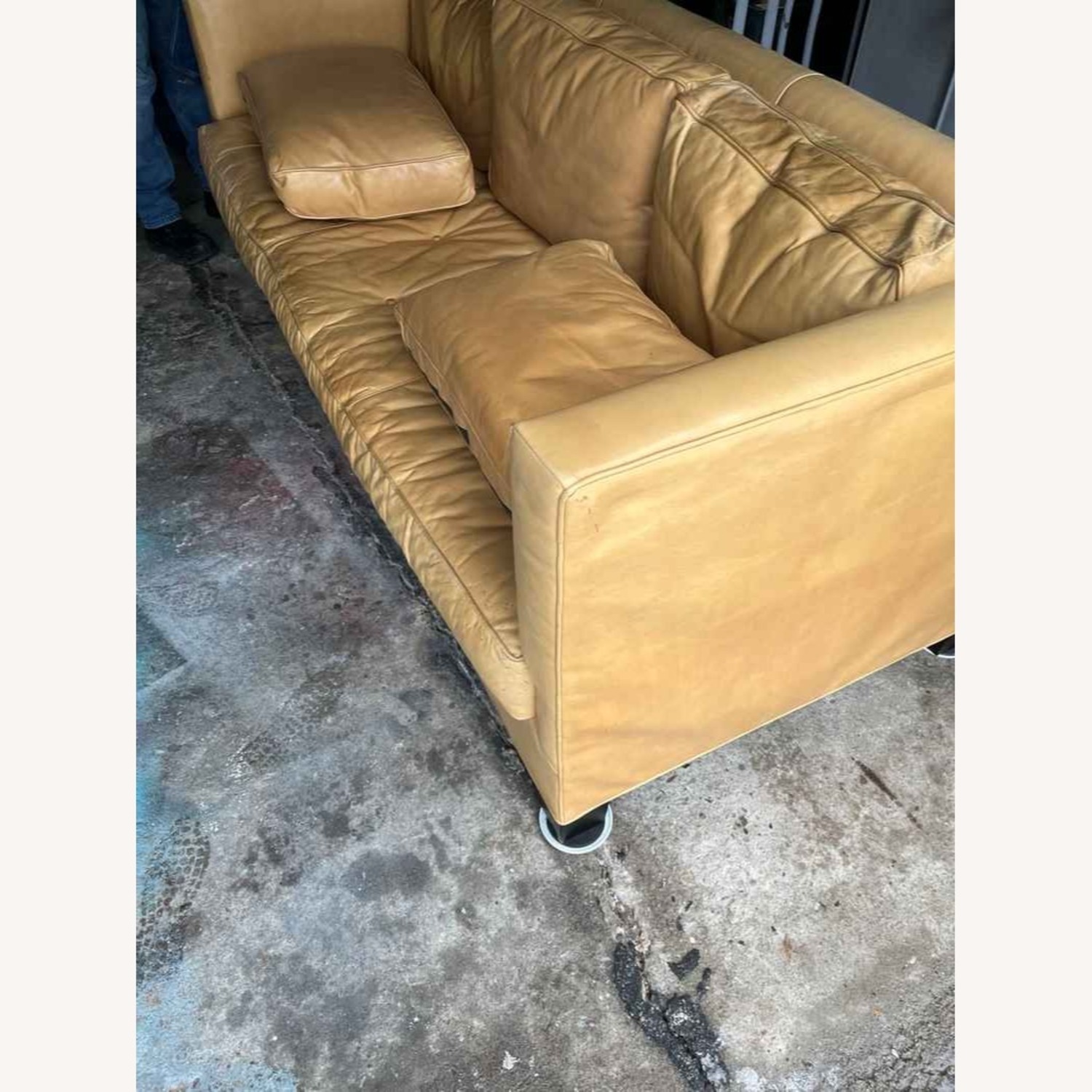 Light Brown Leather 3+ Seater Sofa - image-6