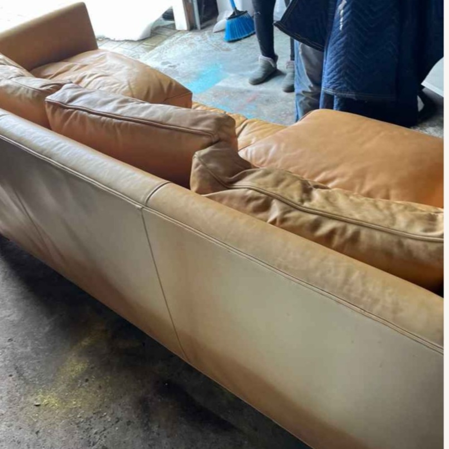 Light Brown Leather 3+ Seater Sofa - image-10