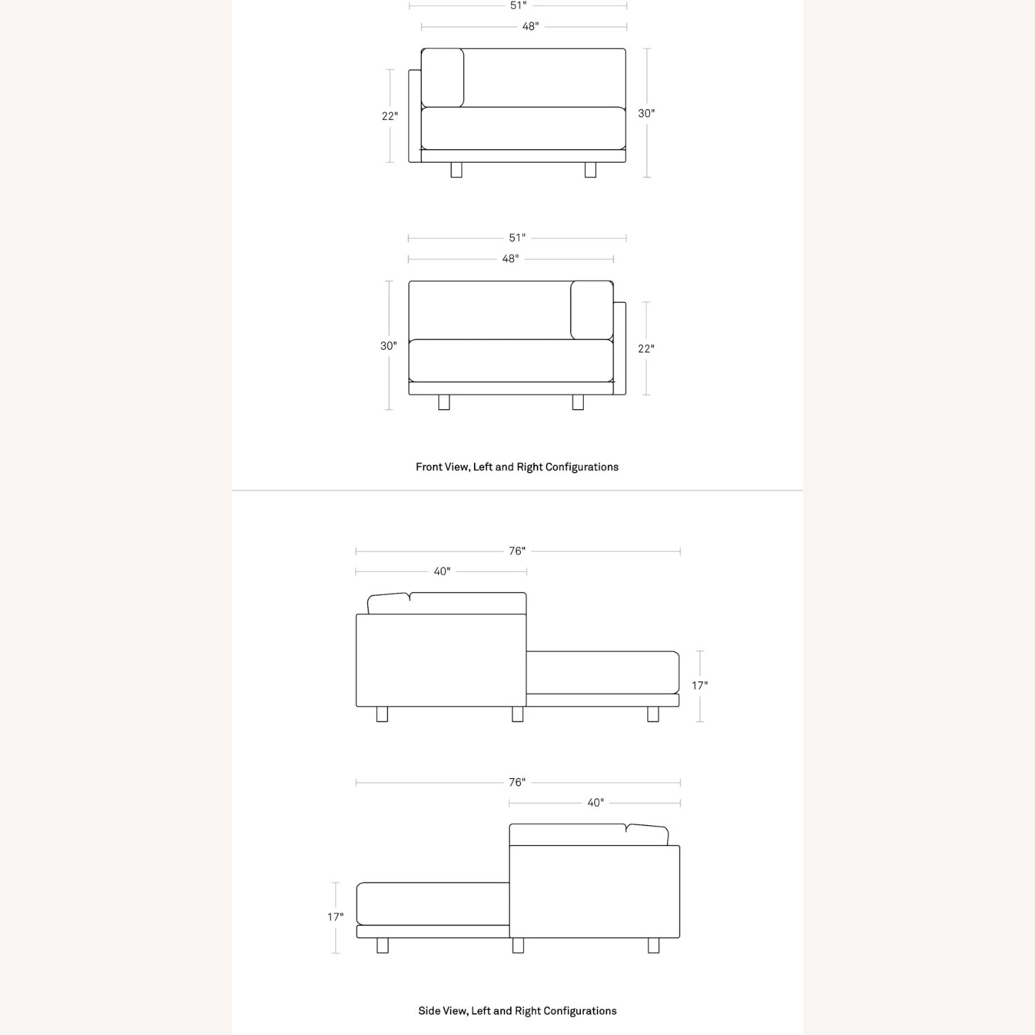 Blu Dot “Sunday Right Chaise” in Makada Charcoal - image-3