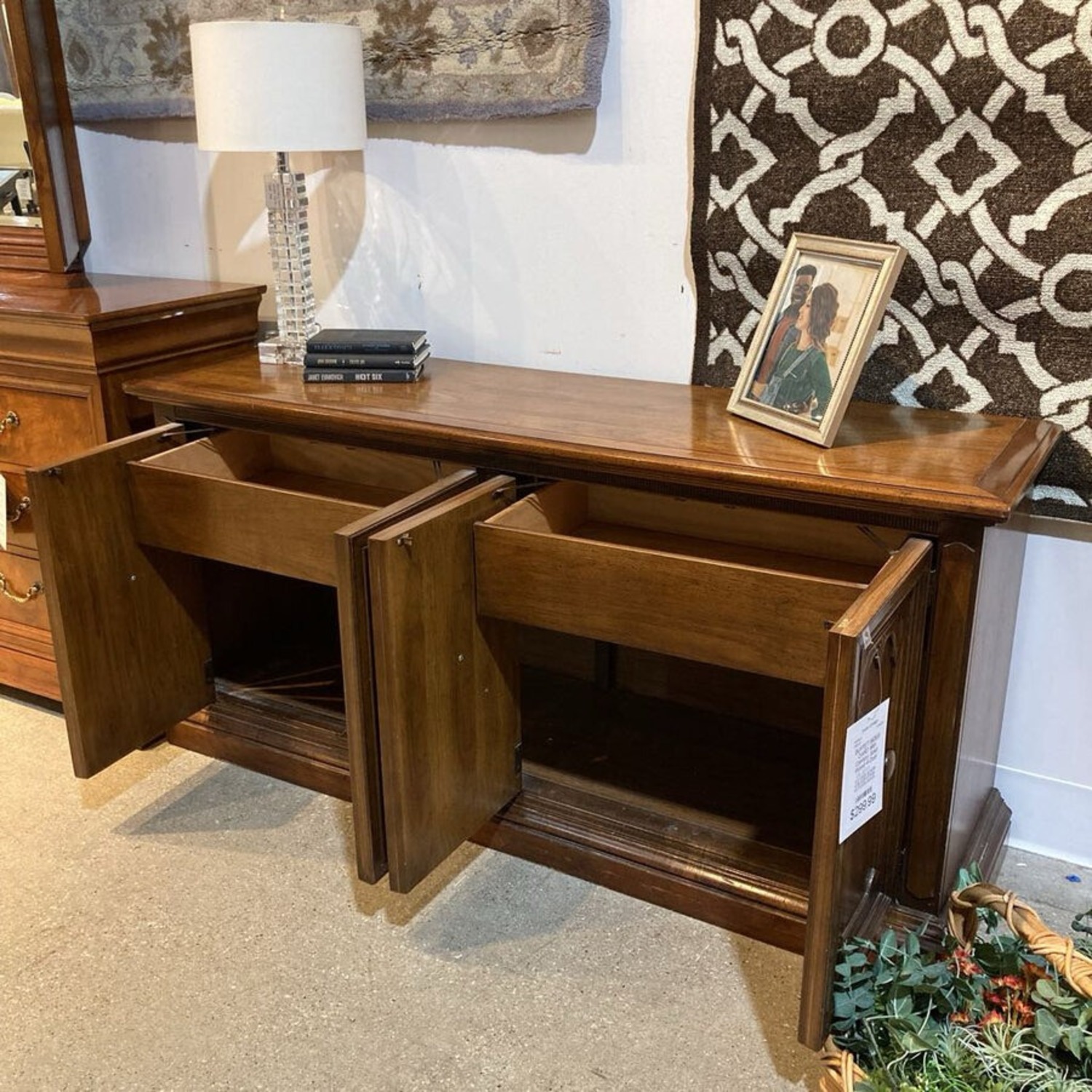 Mid-Century Solid Wood 4-Door Credenza - image-7