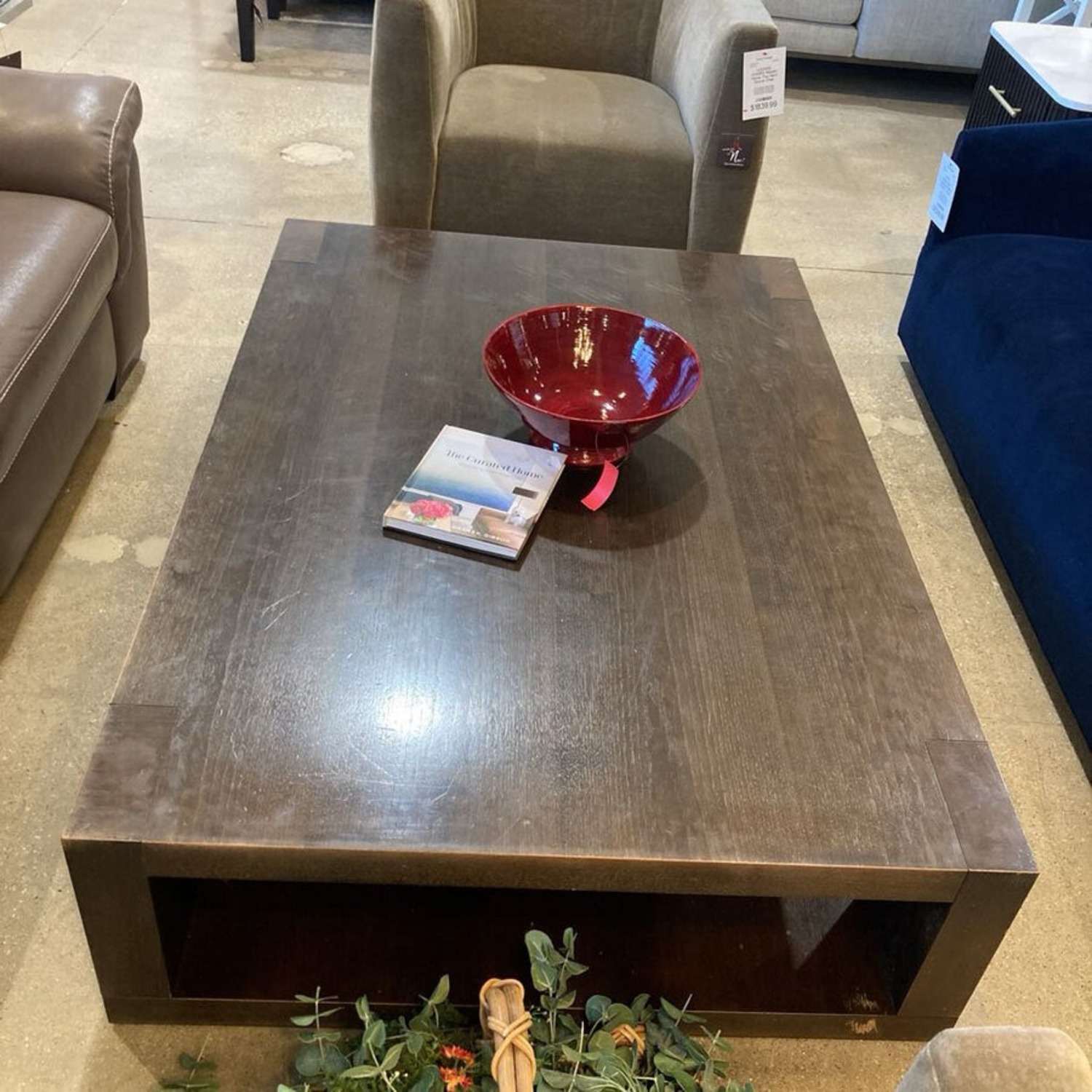 Oversized Rectangular Tiered Wood Coffee Table - image-3