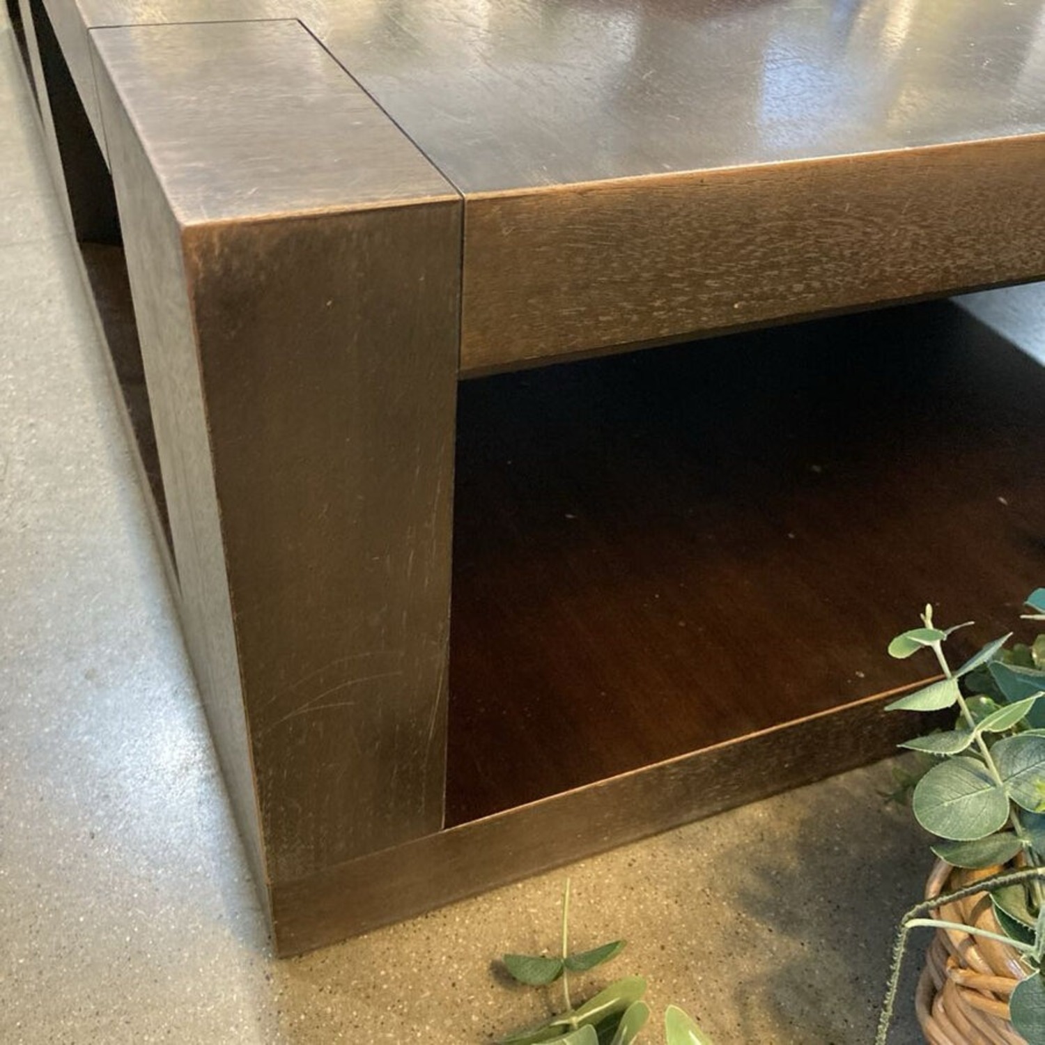 Oversized Rectangular Tiered Wood Coffee Table - image-5