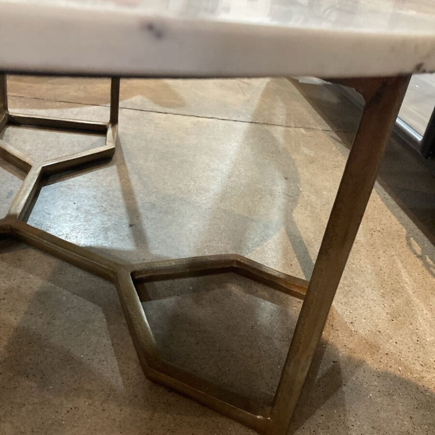 Four Hands Naomi Brass & Marble Coffee Table - image-6