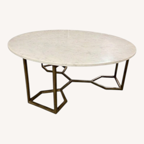 Used Four Hands Naomi Brass & Marble Coffee Table for sale on AptDeco