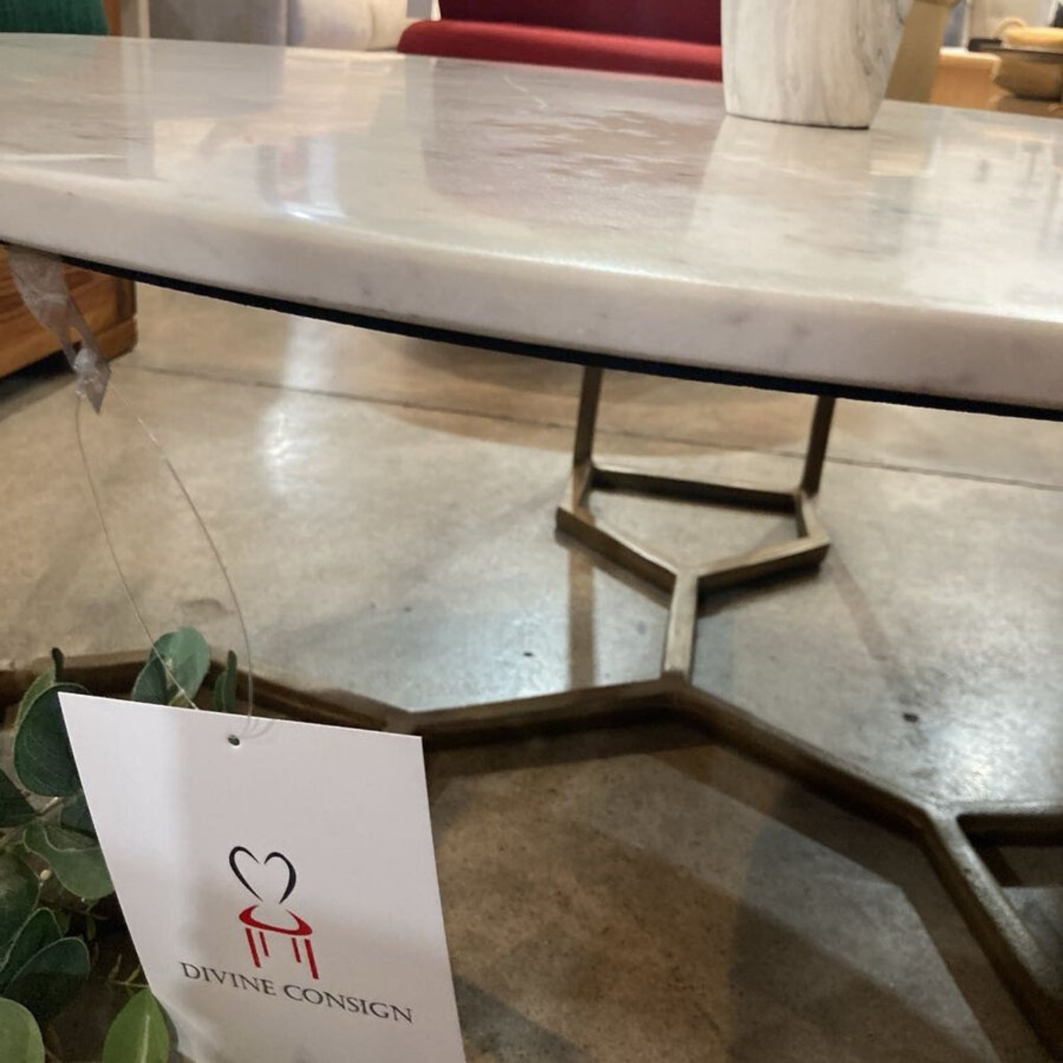 Four Hands Naomi Brass & Marble Coffee Table - image-5