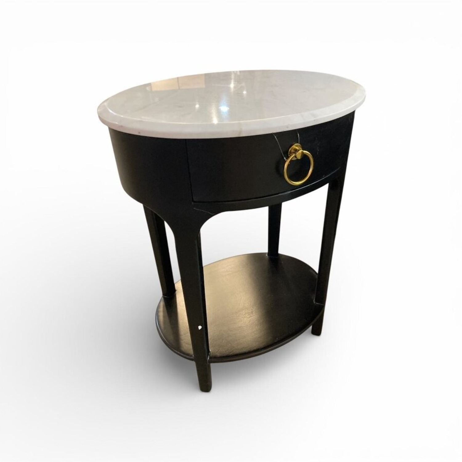 Ellen Marble Top Single Drawer Nightstand - image-1