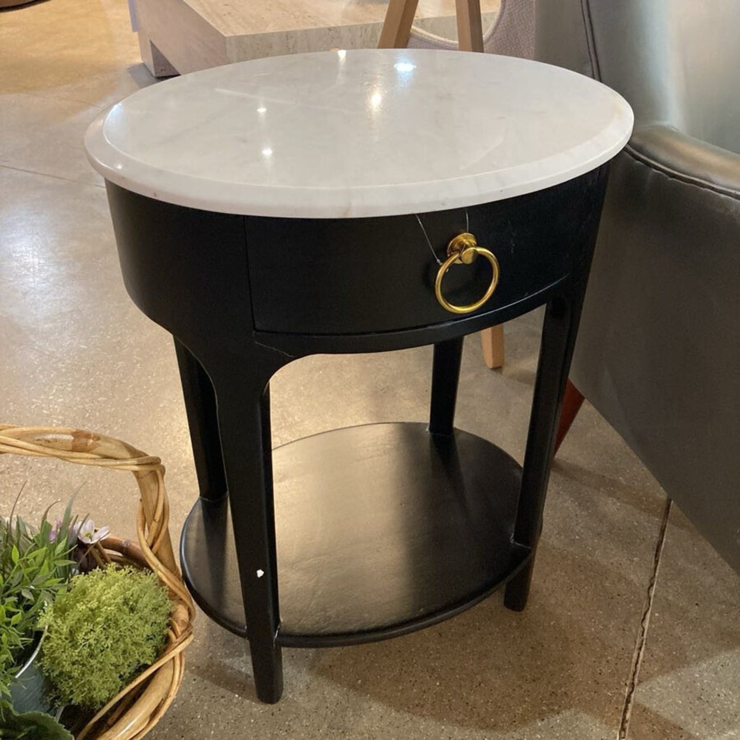 Ellen Marble Top Single Drawer Nightstand - image-2