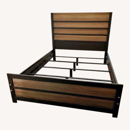 Used Rooms To Go Dark Brown Queen Bedframe  for sale on AptDeco