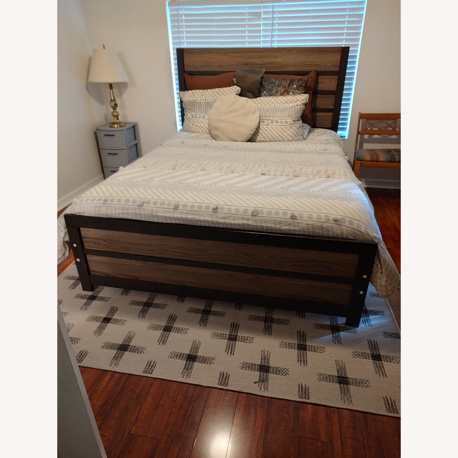 Rooms To Go Dark Brown Queen Bedframe  - image-2