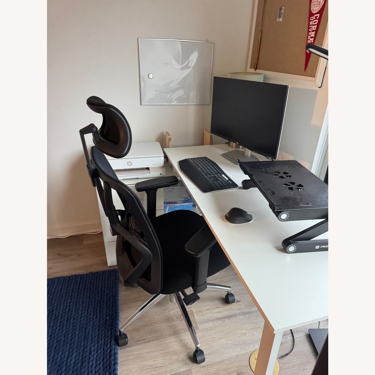 White L-Shaped Computer Desk - image-3