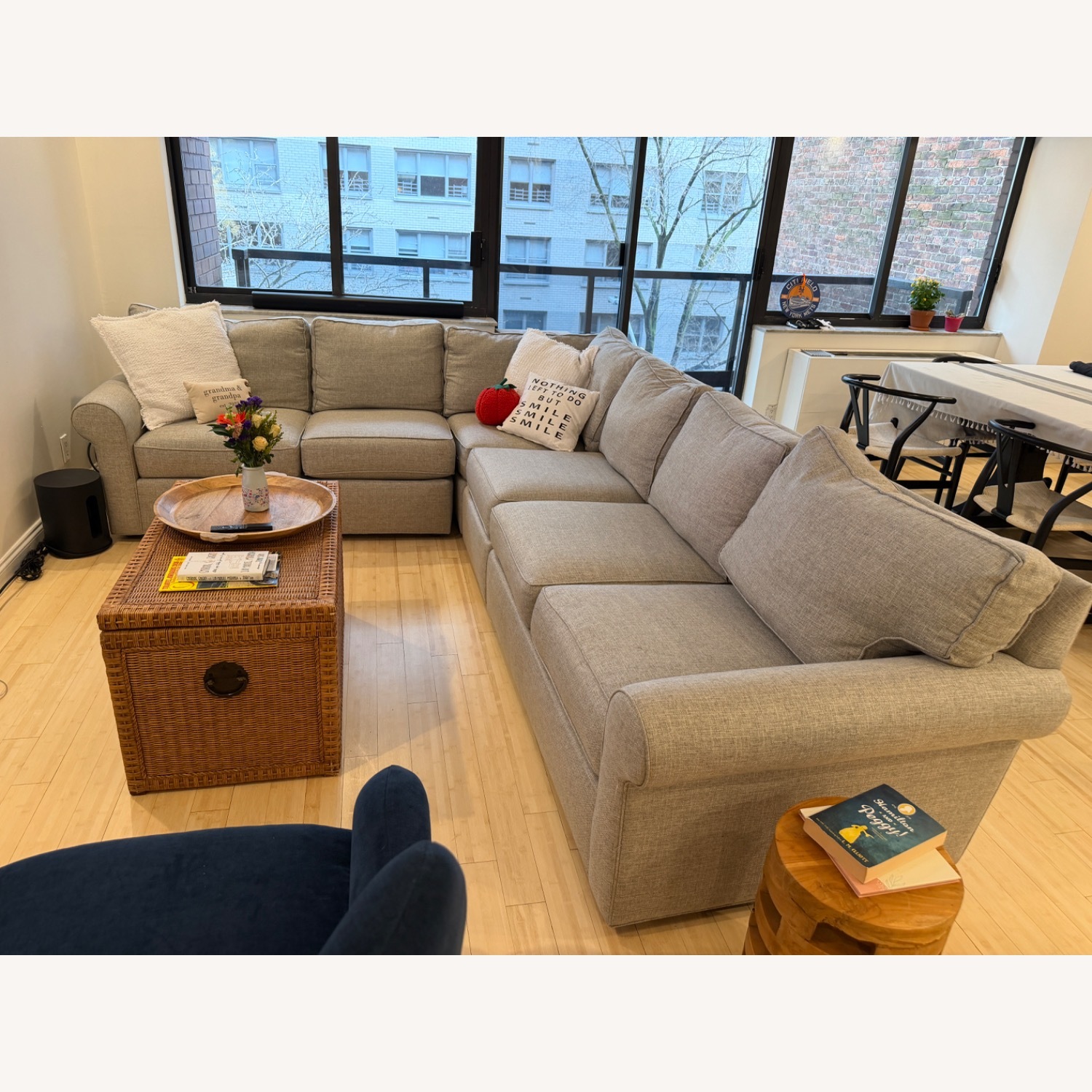 Ethan Allen Light Gray 3+ Piece Sectional - image-2