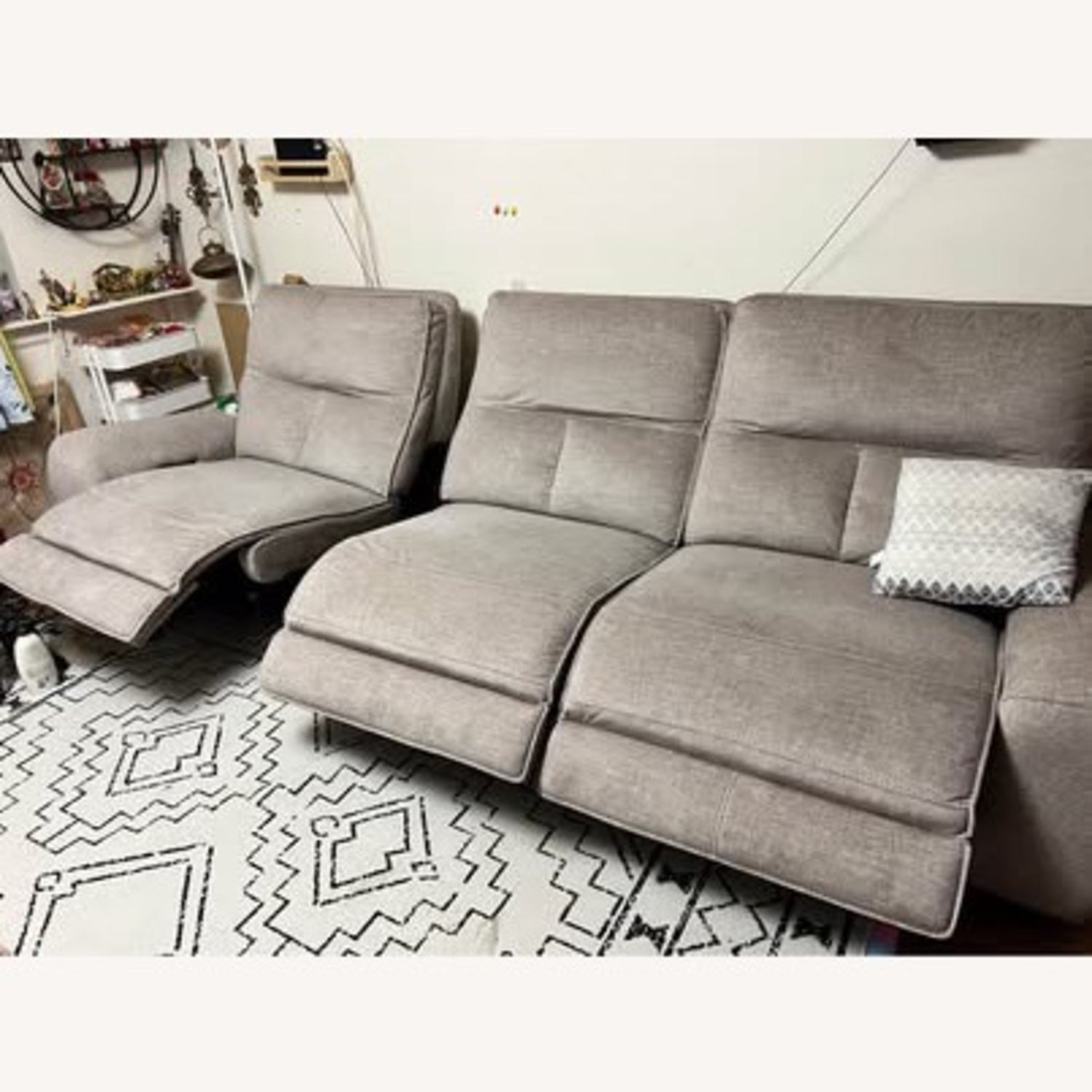 Light Gray Fabric 3+ Piece Sectional - image-3