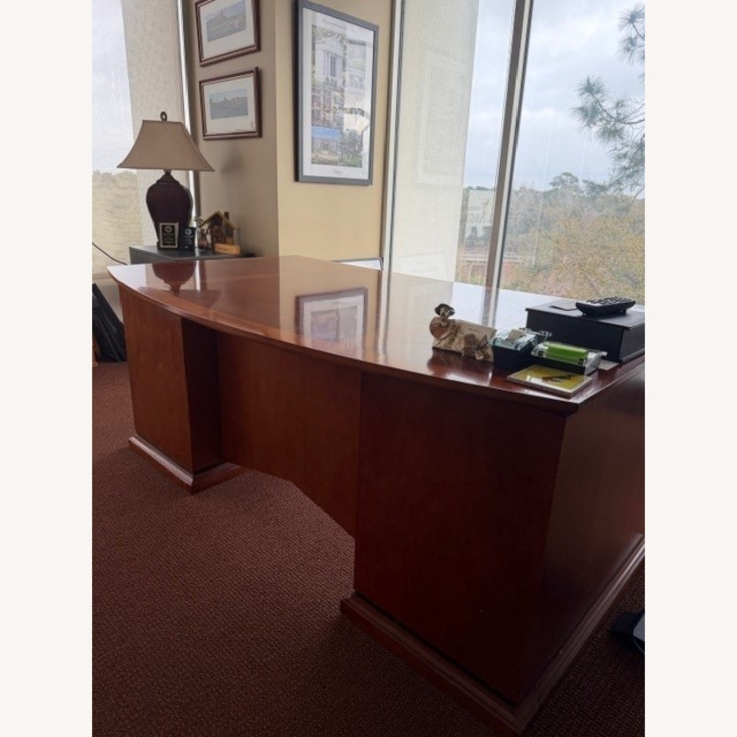 Traditional Solid Cherry Executive Desk - image-3
