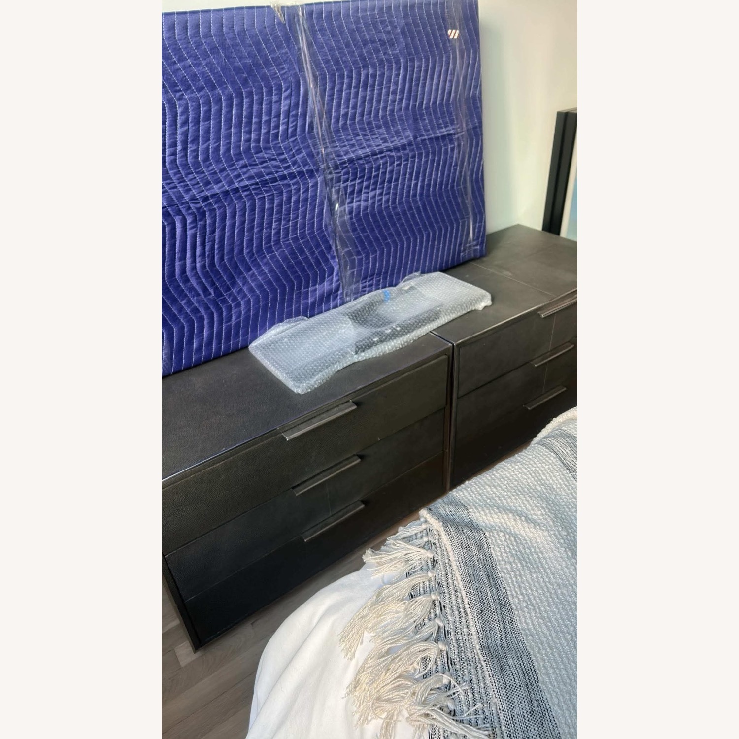 Restoration Hardware Saunderson Light Gray Nightstands - image-4