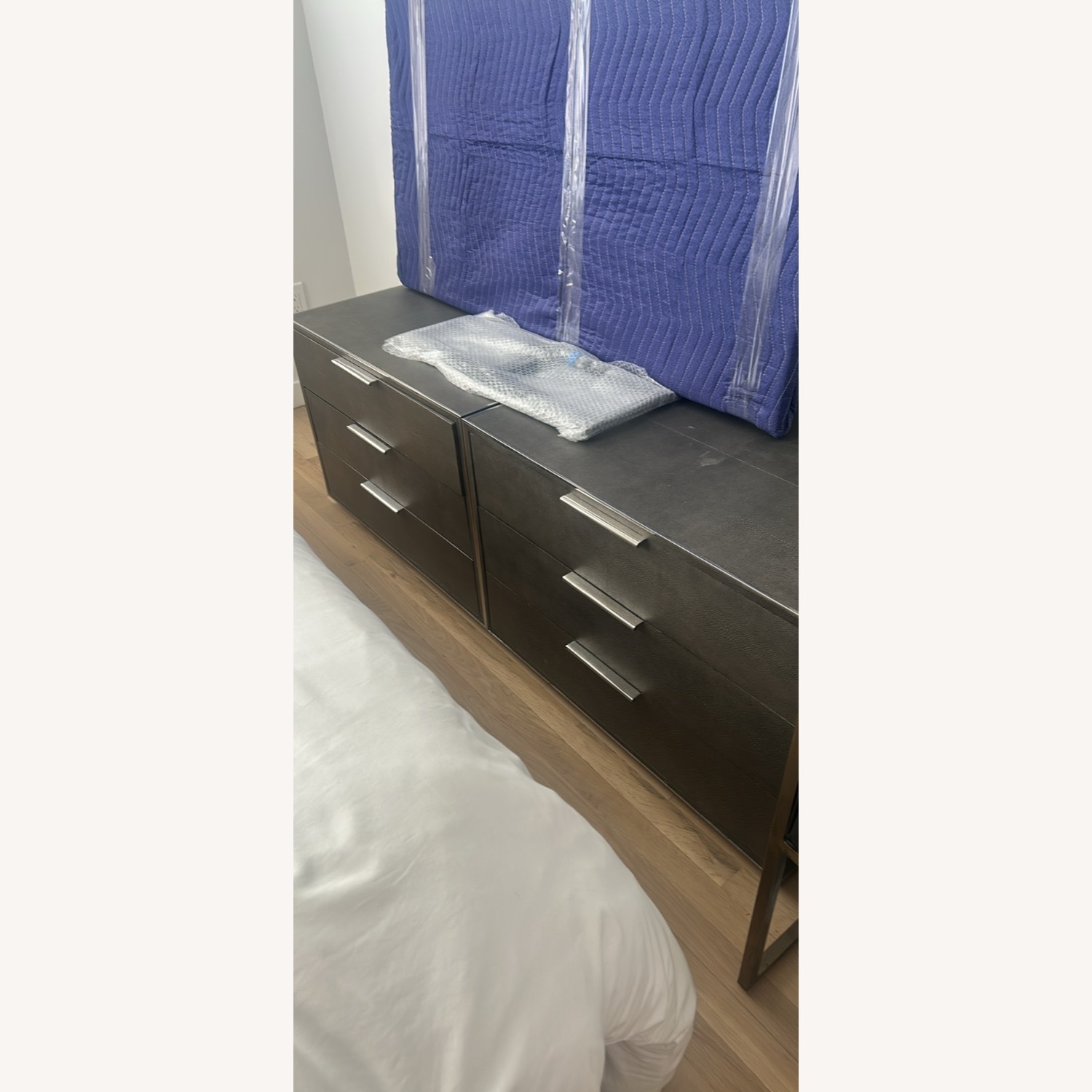 Restoration Hardware Saunderson Light Gray Nightstands - image-2