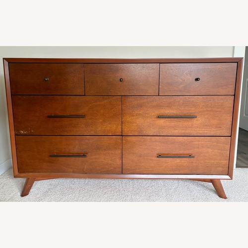 Used Wayfair Allmodern Chestnut Wood Dresser for sale on AptDeco