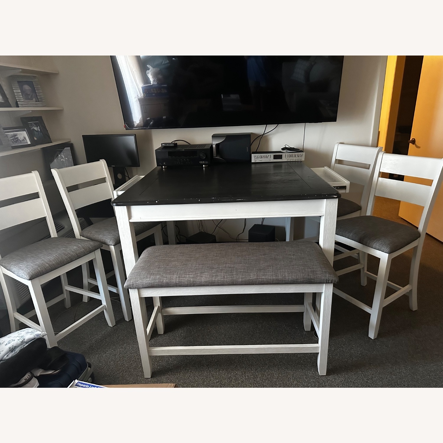 White Fabric Kitchen Island/Side Tables Set - image-5