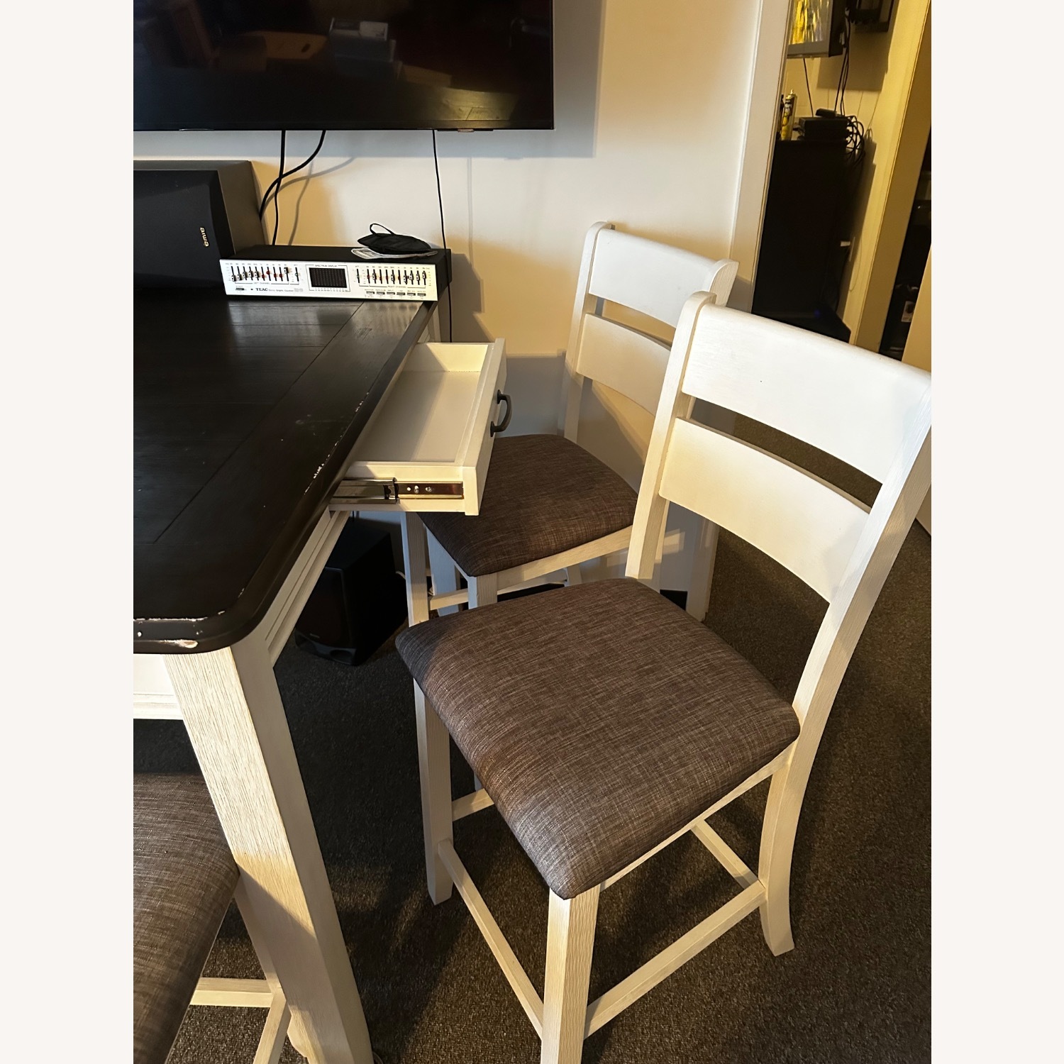 White Fabric Kitchen Island/Side Tables Set - image-4