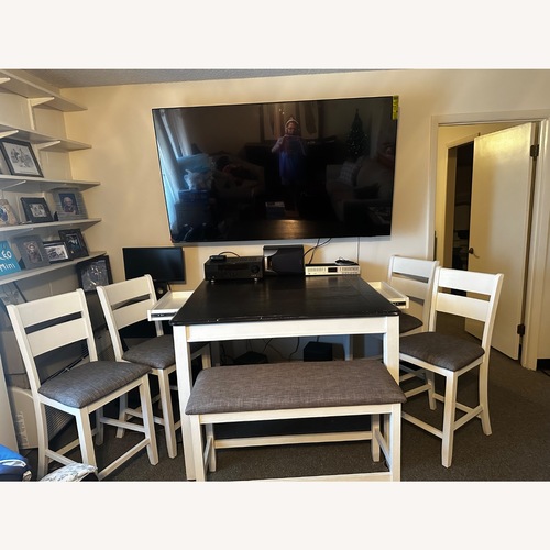 Used White Fabric Kitchen Island/Side Tables Set  for sale on AptDeco