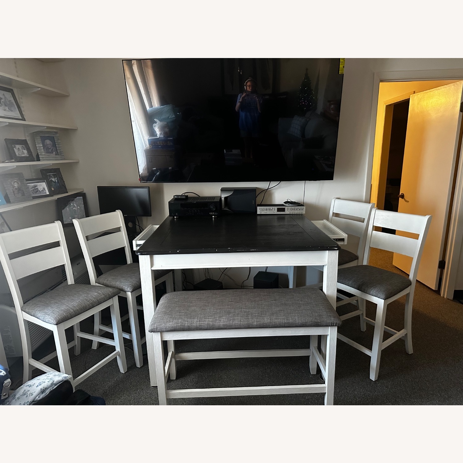 White Fabric Kitchen Island/Side Tables Set - image-6