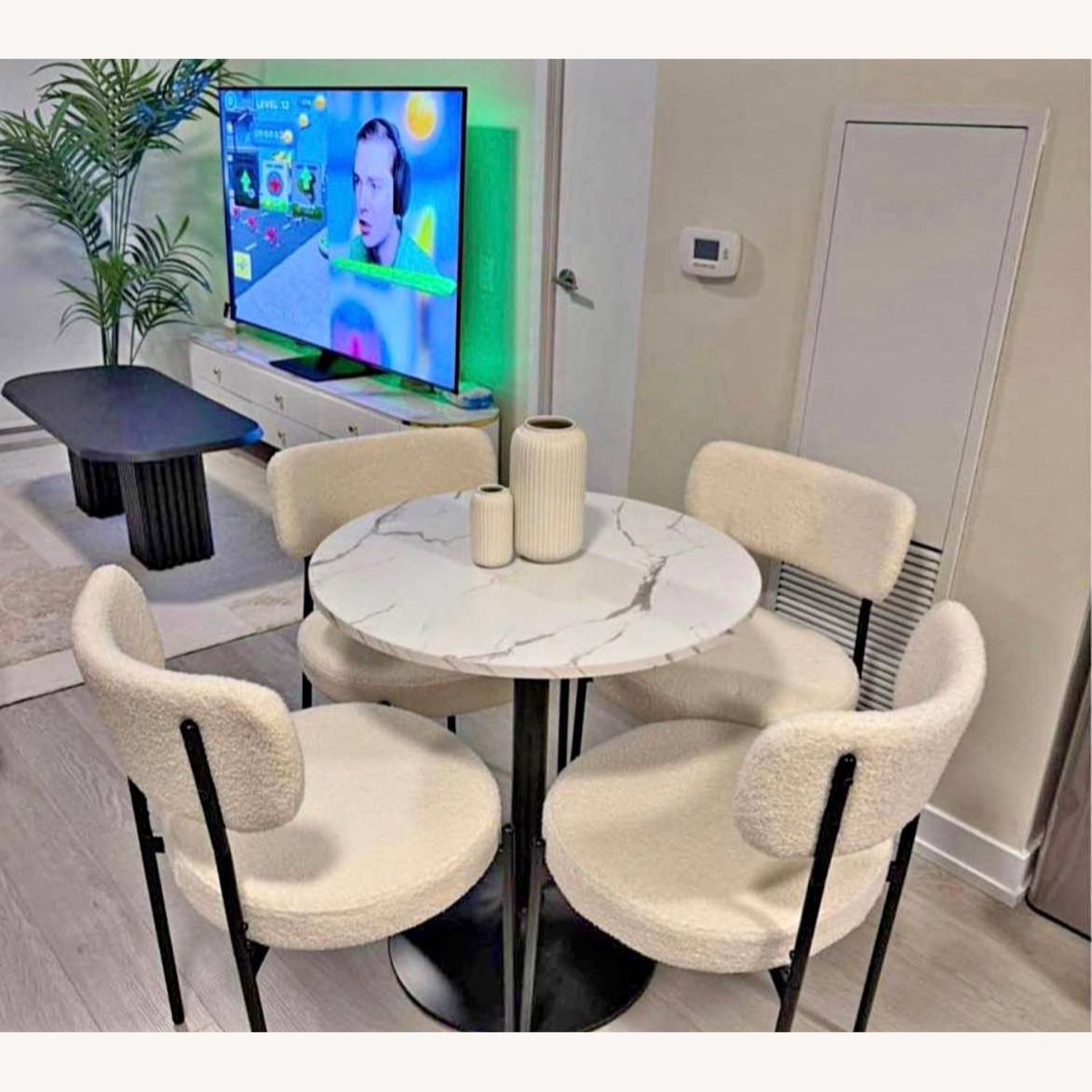 West Elm White Fabric Dining Chairs - image-1