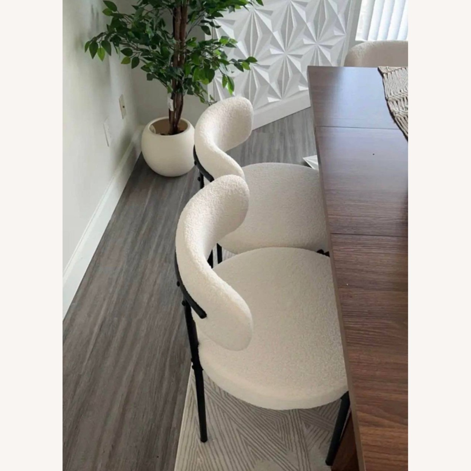 West Elm White Fabric Dining Chairs - image-3