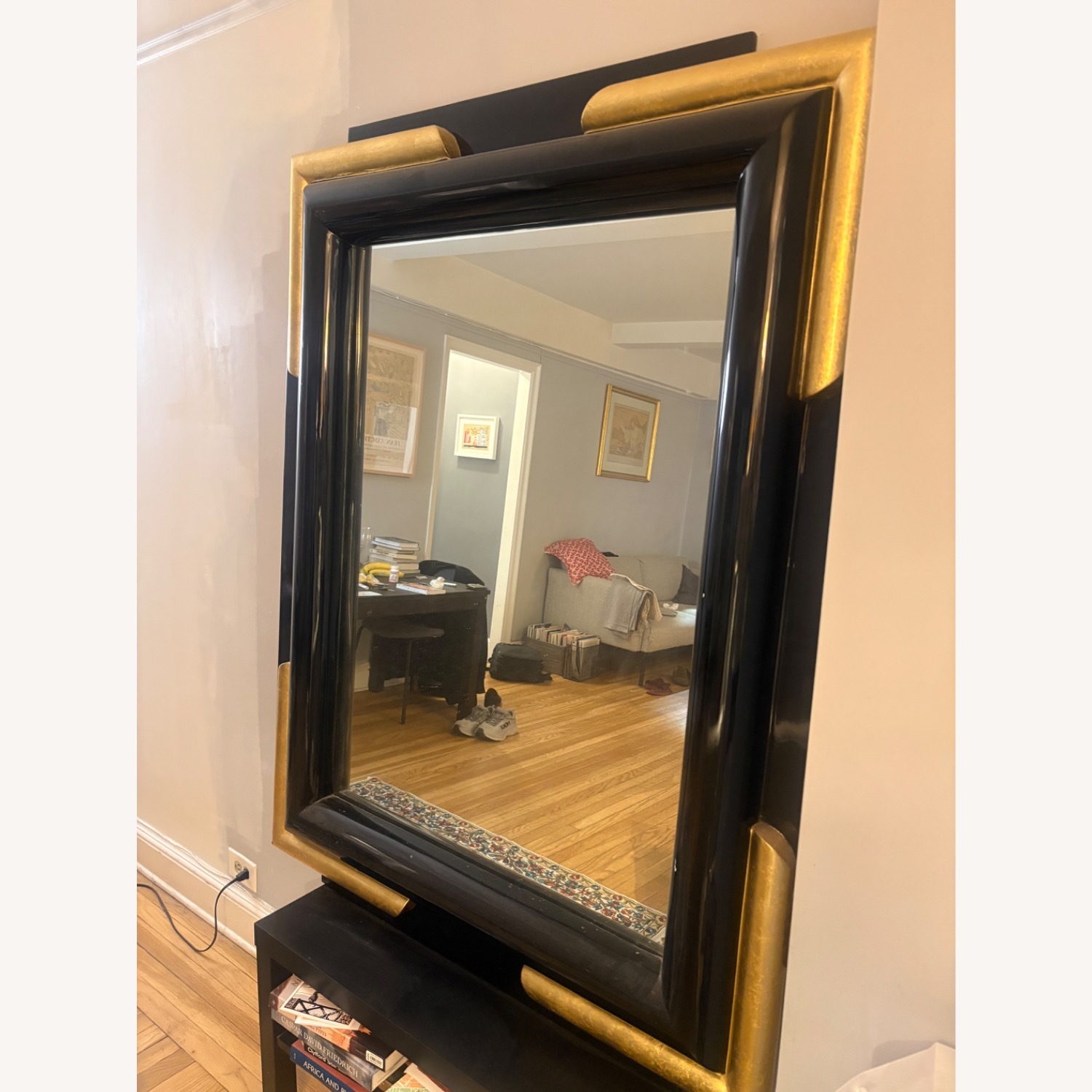 Large Art Deco Wooden Antique Mirror  - image-3