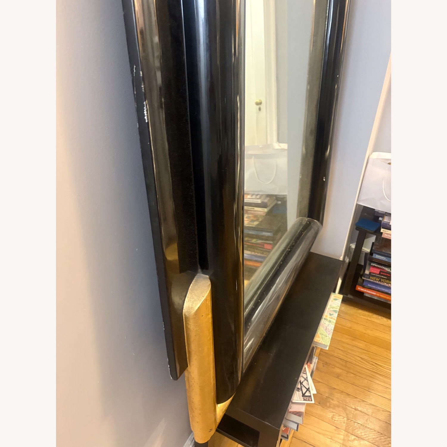 Large Art Deco Wooden Antique Mirror  - image-4