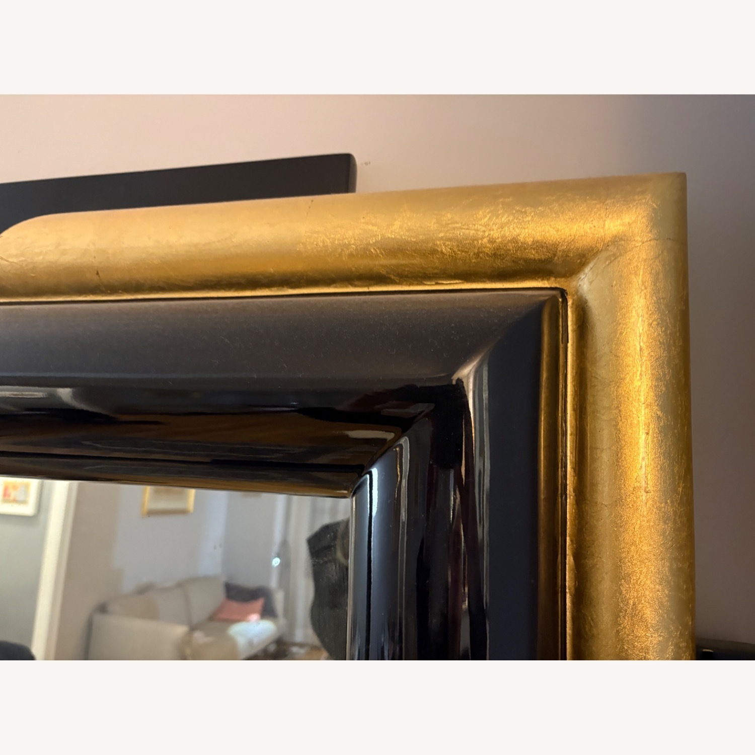 Large Art Deco Wooden Antique Mirror  - image-5