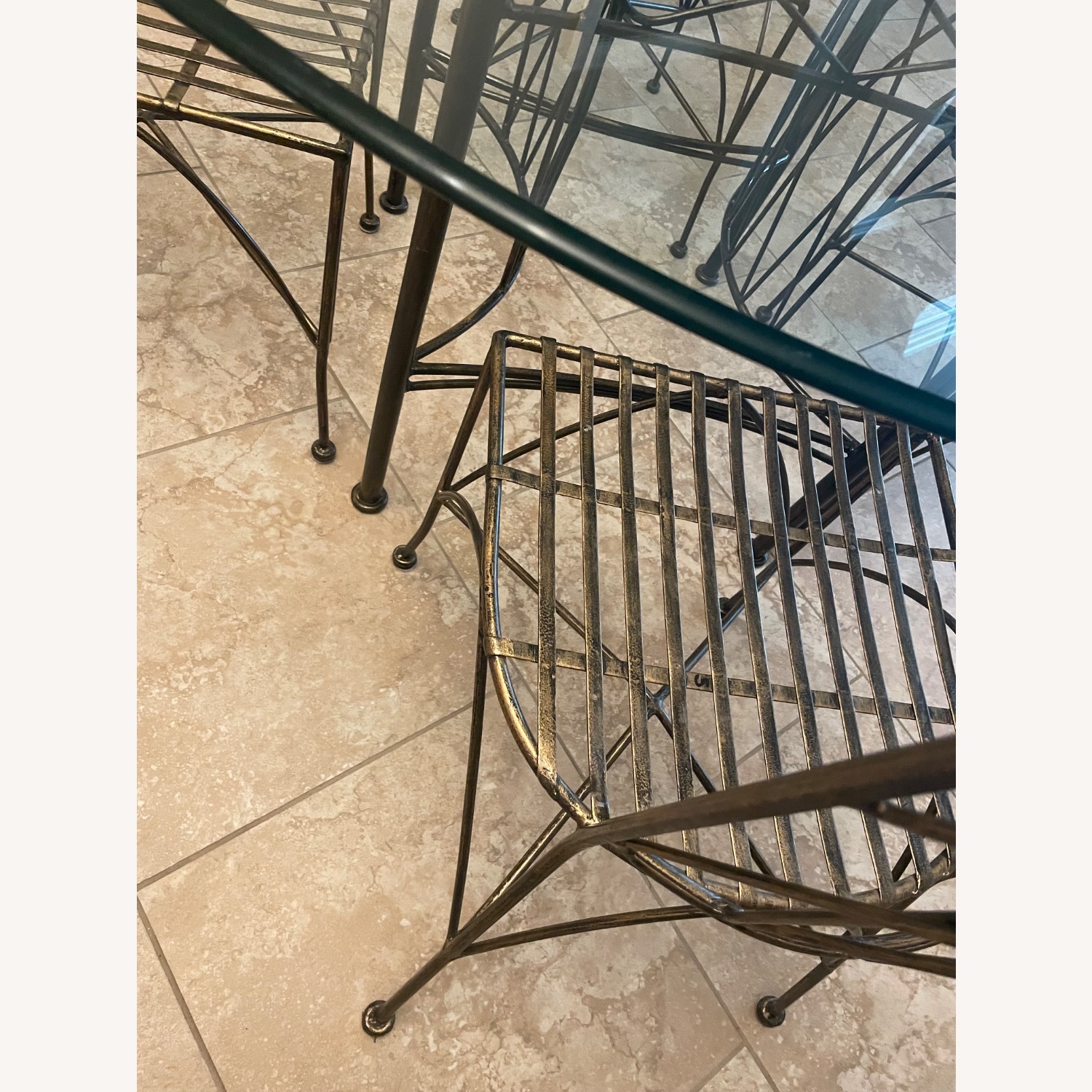 Pier 1 Imports Dark Brown Wrought Iron Dining Set - image-4