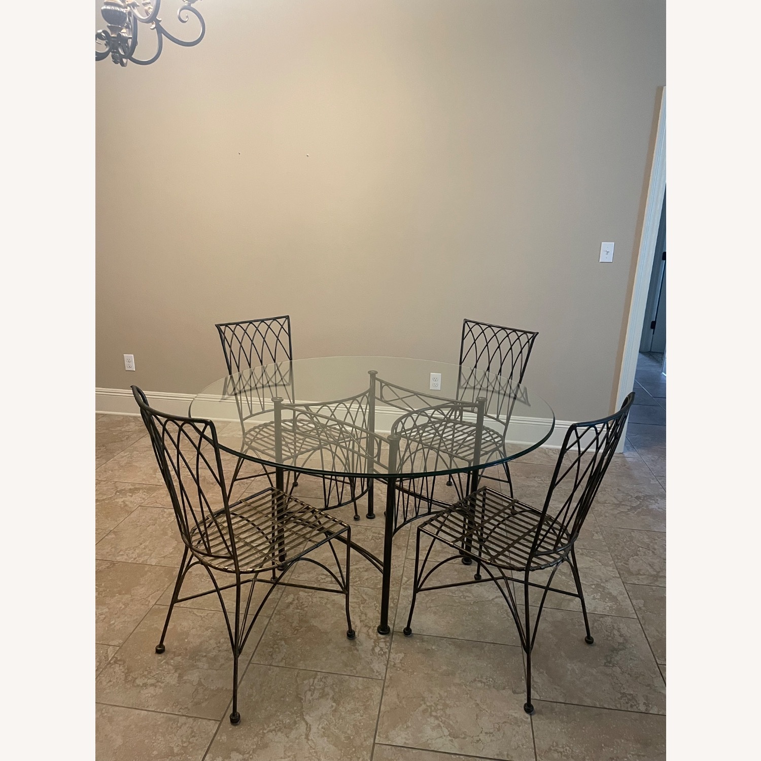 Pier 1 Imports Dark Brown Wrought Iron Dining Set - image-5