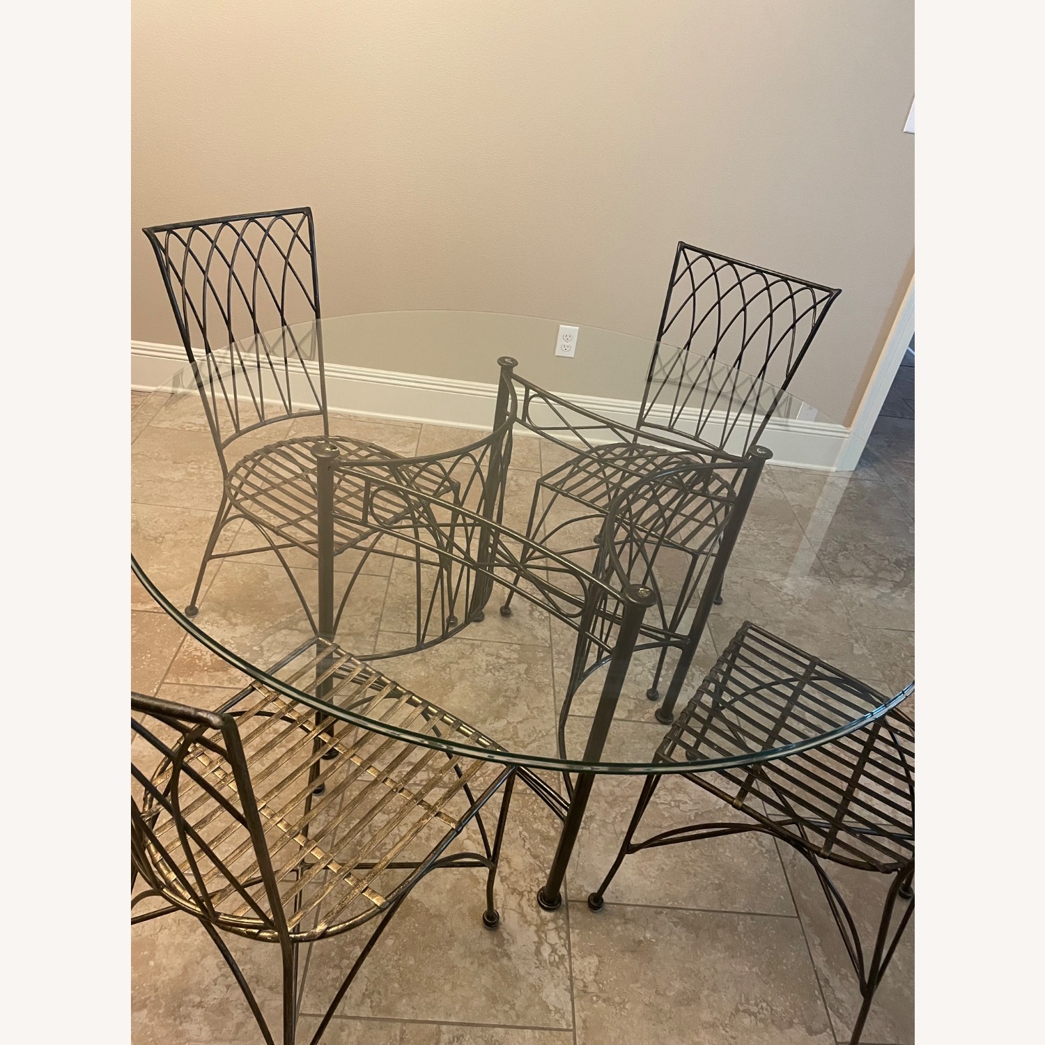 Pier 1 Imports Dark Brown Wrought Iron Dining Set - image-2