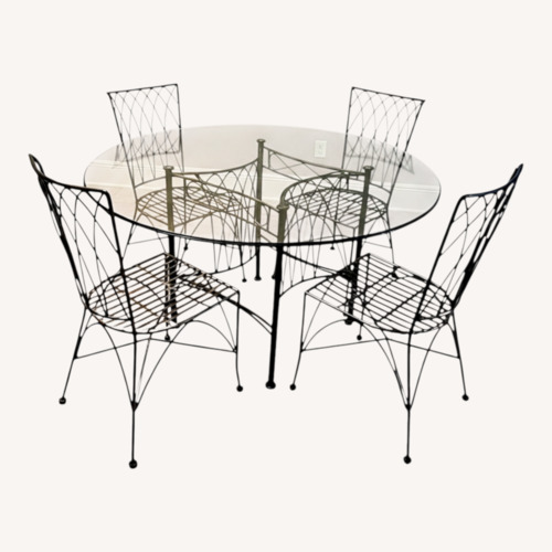 Used Pier 1 Imports Dark Brown Wrought Iron Dining Set for sale on AptDeco