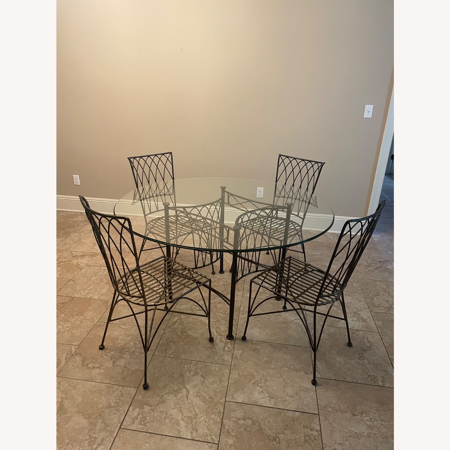 Pier 1 Imports Dark Brown Wrought Iron Dining Set - image-1